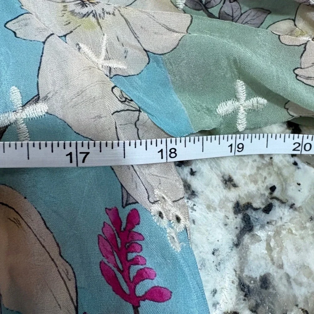 Johnny Was‎ Permint Padme Floral Embroidered Tunic S  Rayon Boho EUC